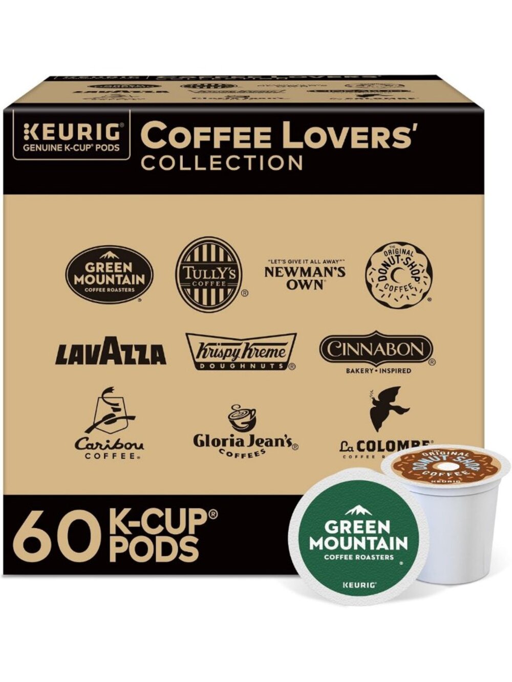 Coffee Lover's Variety Pack - 60ct Single Serve K-Cup Pods for Fresh Brewed